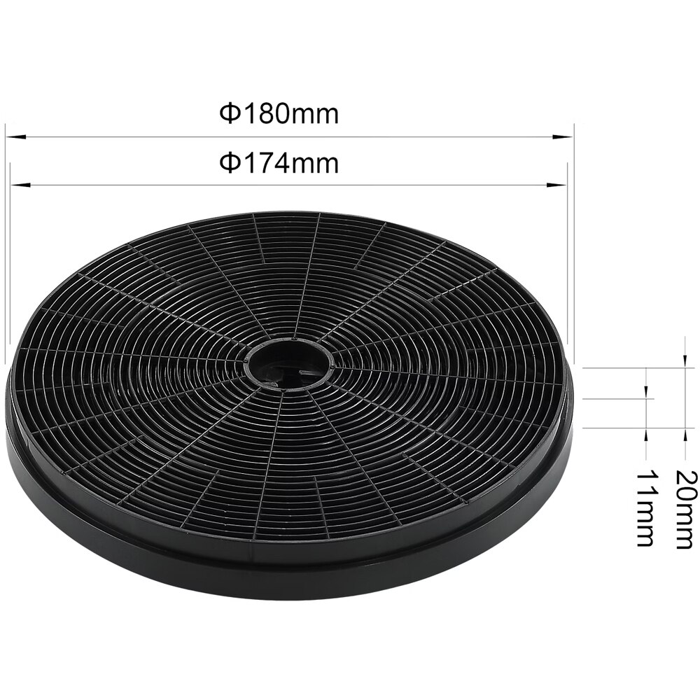 Filtru carbon pentru hota CARBFLT180, D 180mm, negru
