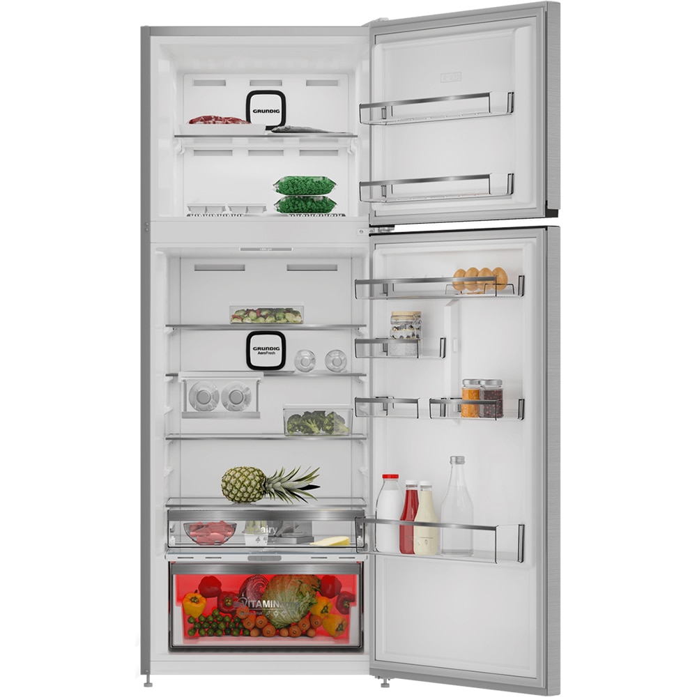 Frigider cu doua usi GRUNDIG GDPN67823LX, No Frost, 477 l, 186.5 cm, Clasa E, argintiu