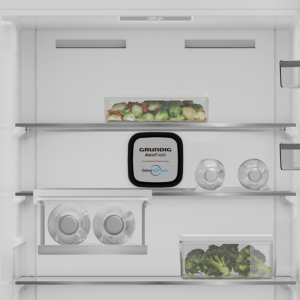 Frigider cu doua usi GRUNDIG GDPN67830LXW, No Frost, 477 l, 186.5 cm, Clasa D, argintiu