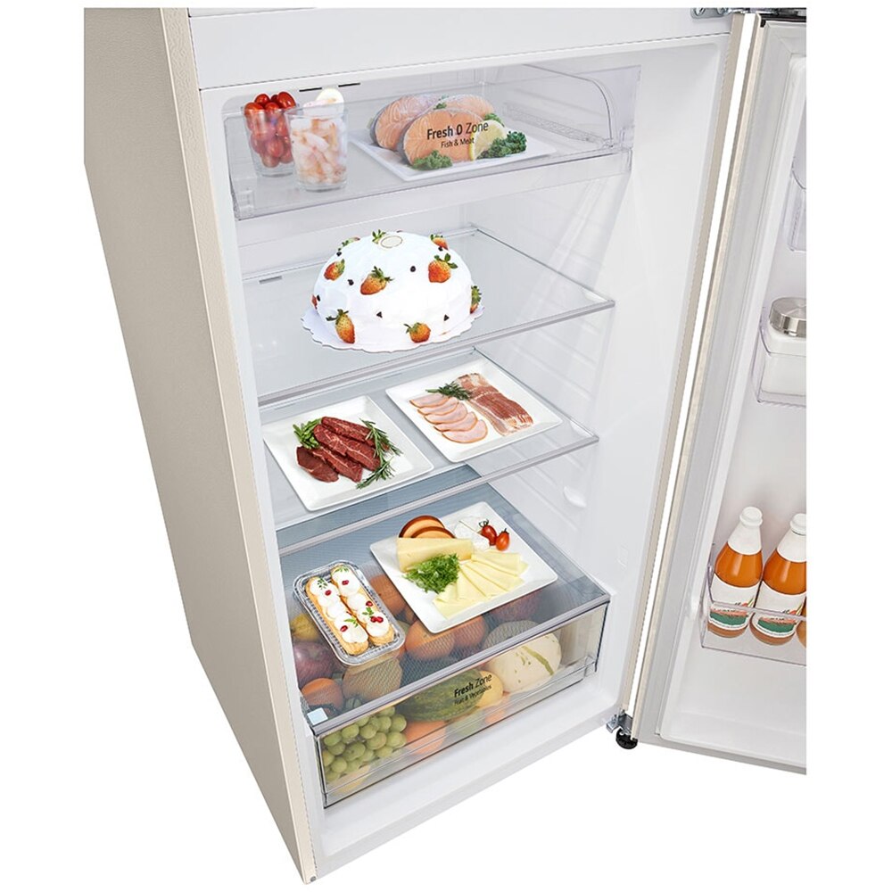 Frigider cu doua usi LG GTBV44SEBKD, No Frost, 461 l, H 185 cm, Clasa E, Wi-Fi, bej