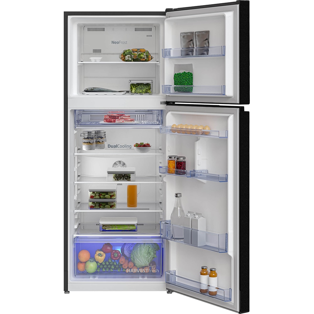 Frigider cu doua usi BEKO RDNT401I40SWBN, No Frost, 375 l, H 172 cm, Clasa E, negru