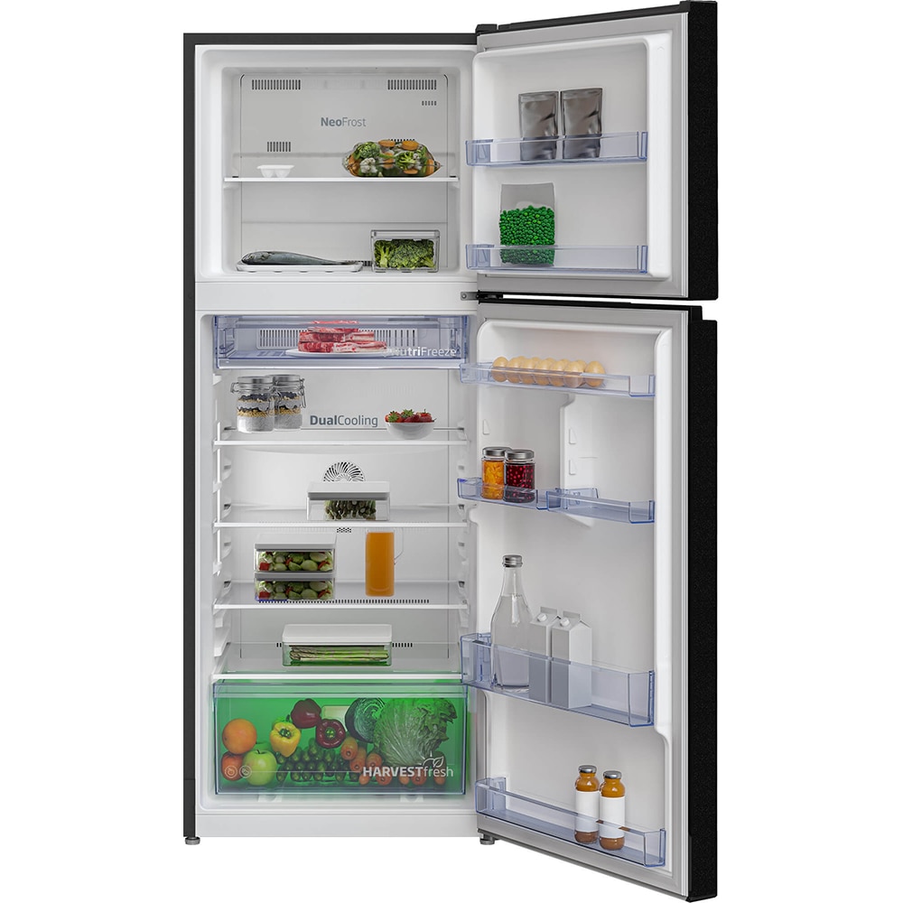 Frigider cu doua usi BEKO RDNT401I40SWBN, No Frost, 375 l, H 172 cm, Clasa E, negru