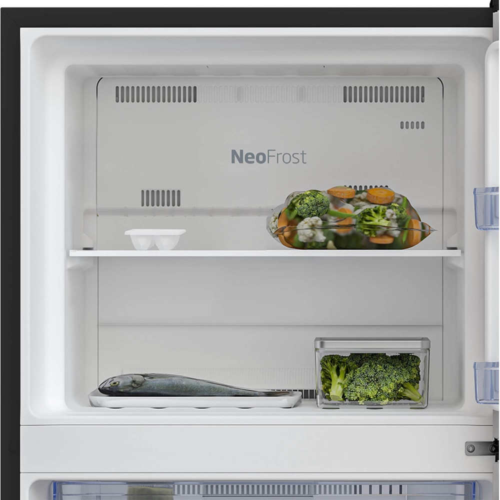 Frigider cu doua usi BEKO RDNT401I40SWBN, No Frost, 375 l, H 172 cm, Clasa E, negru