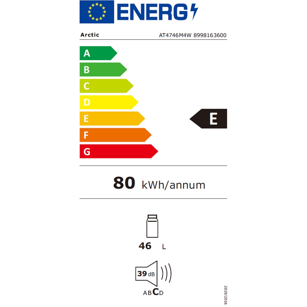 Frigider minibar ARCTIC AT4746M4W, 46 l, H 50 cm, Clasa E, alb