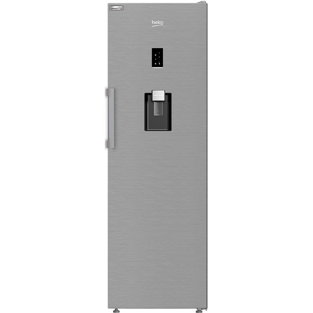 Frigider cu o usa BEKO B5RLNE365HDXB, No Frost, 365 l, H 186.5 cm, Clasa D, Dozator apa, inox