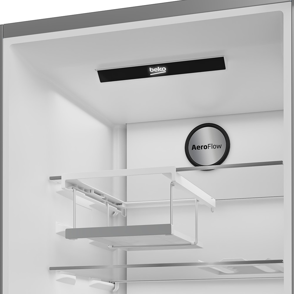 Frigider cu o usa BEKO B5RLNE365HDXB, No Frost, 365 l, H 186.5 cm, Clasa D, Dozator apa, inox