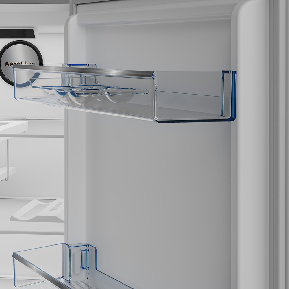 Frigider cu o usa BEKO B5RLNE365HDXB, No Frost, 365 l, H 186.5 cm, Clasa D, Dozator apa, inox