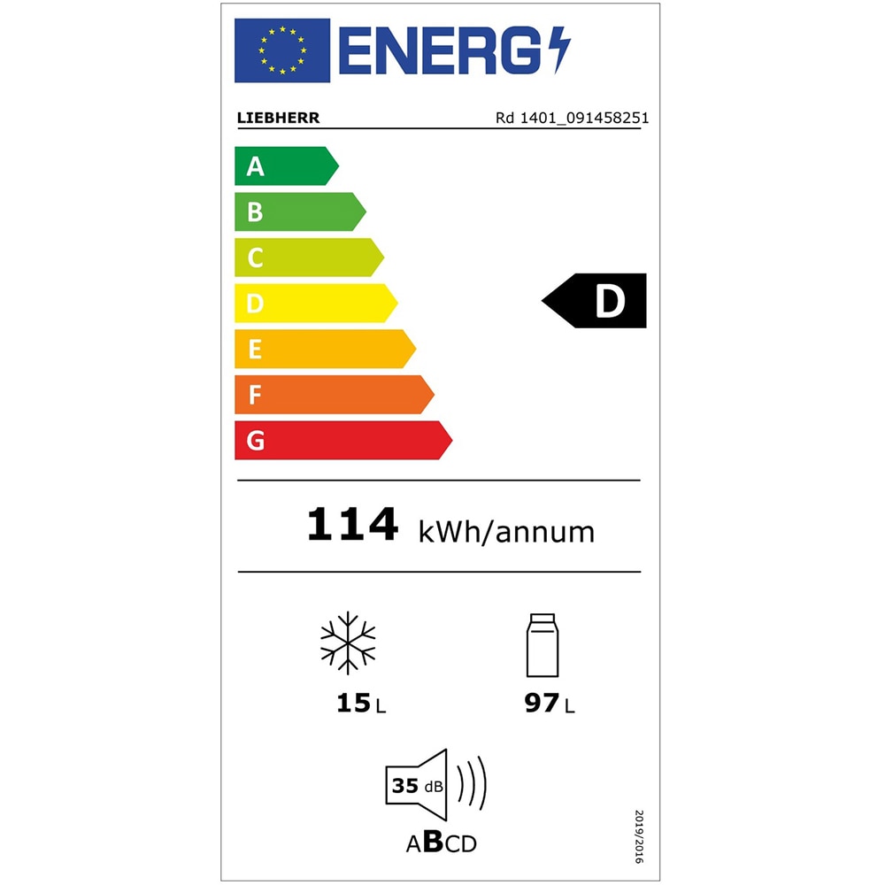Frigider cu o usa LIEBHERR Rd 1401 Pure, 112 l, H 85 cm, Clasa D, alb