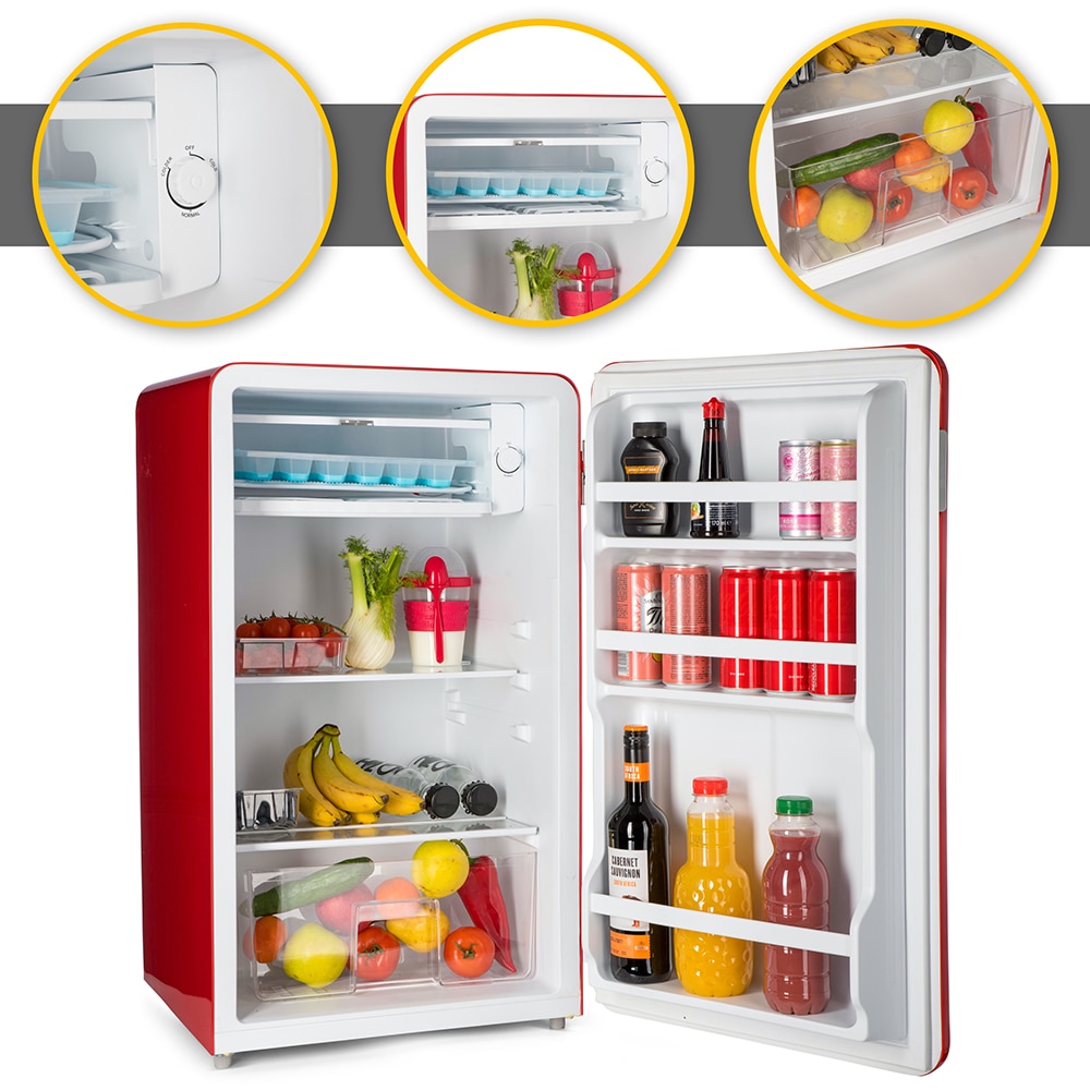 Frigider cu o usa VORTEX VD9SRD01M, 93 l, H 83.5 cm, Clasa E, rosu