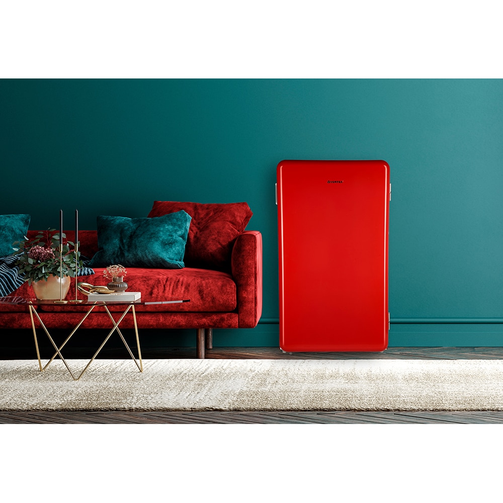 Frigider cu o usa VORTEX VD9SRD01M, 93 l, H 83.5 cm, Clasa E, rosu