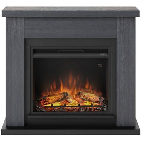 Semineu electric TAGU Frode Ash Grey, 1500W, Focar 3D, Telecomanda, Gri Cenusiu