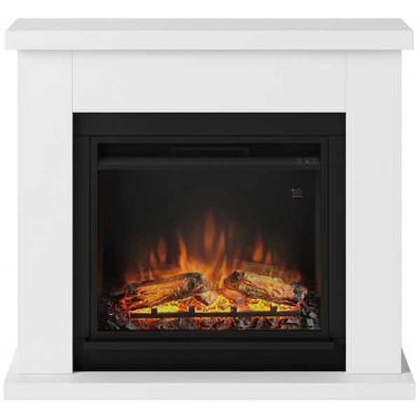 Semineu electric TAGU Frode Pure White, 1500W, Focar 3D, Telecomanda, Alb Pur