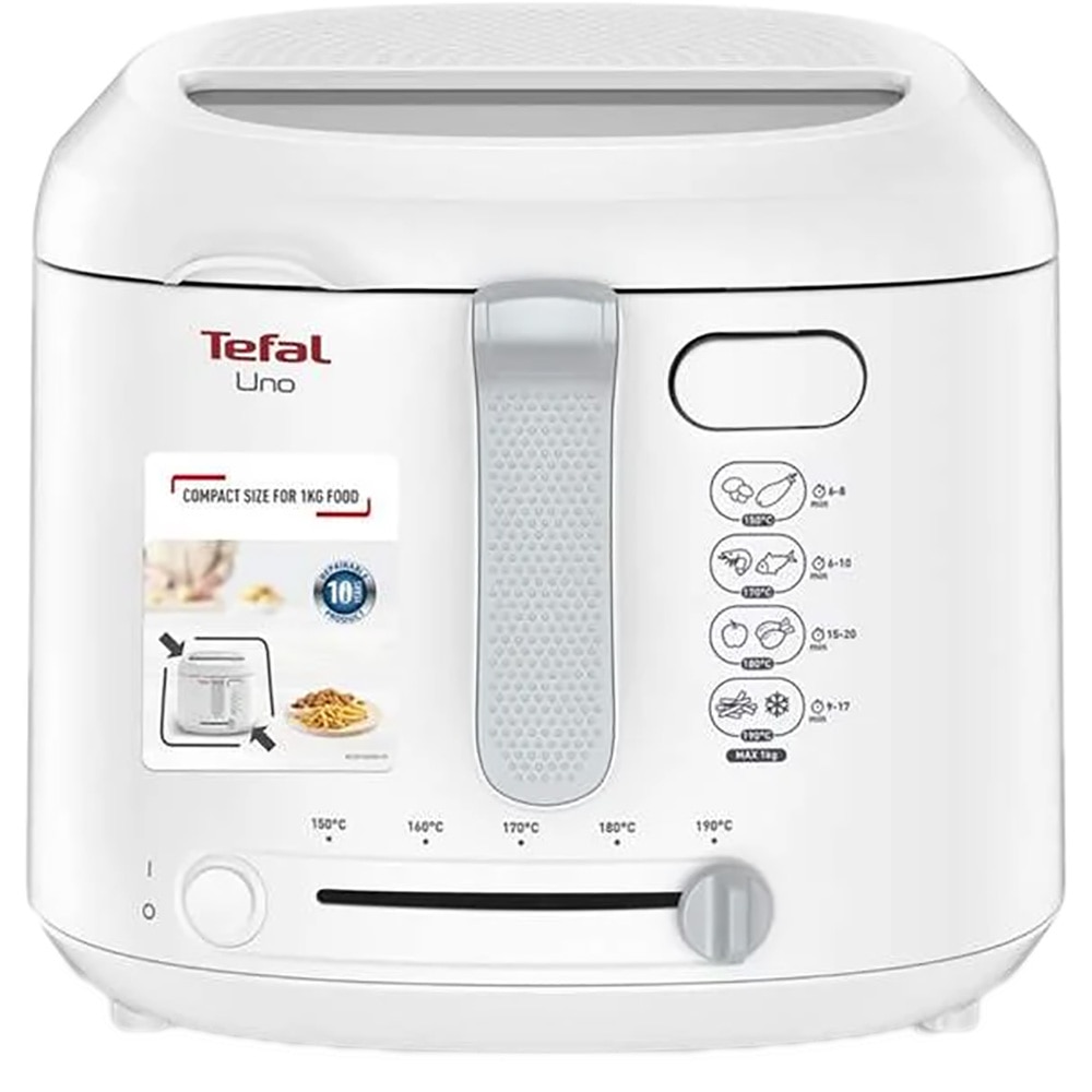 Friteuza TEFAL Uno FF203130, 1kg, 1.8l, 1600W, 150-190 grade, alb-gri