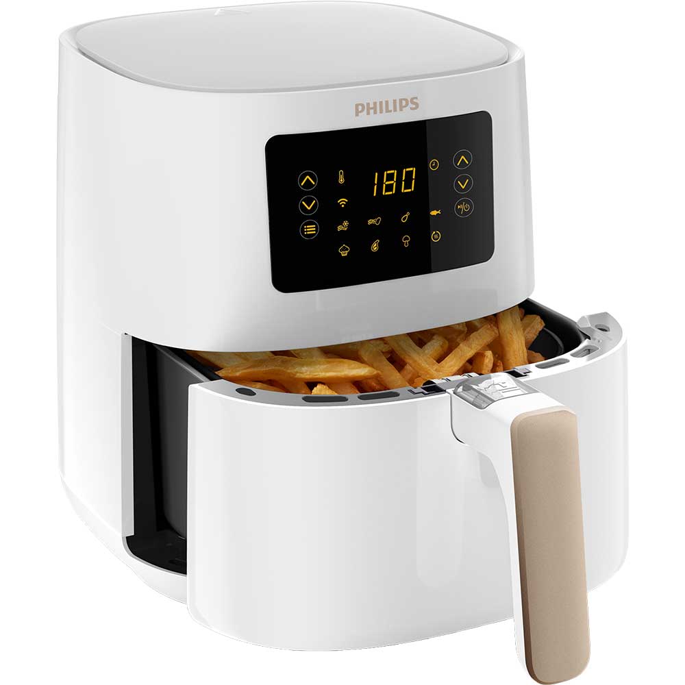 Friteuza cu aer cald PHILIPS Airfryer 5000 HD9255/30, 0.8kg, 4.1l, 1400W, alb-auriu