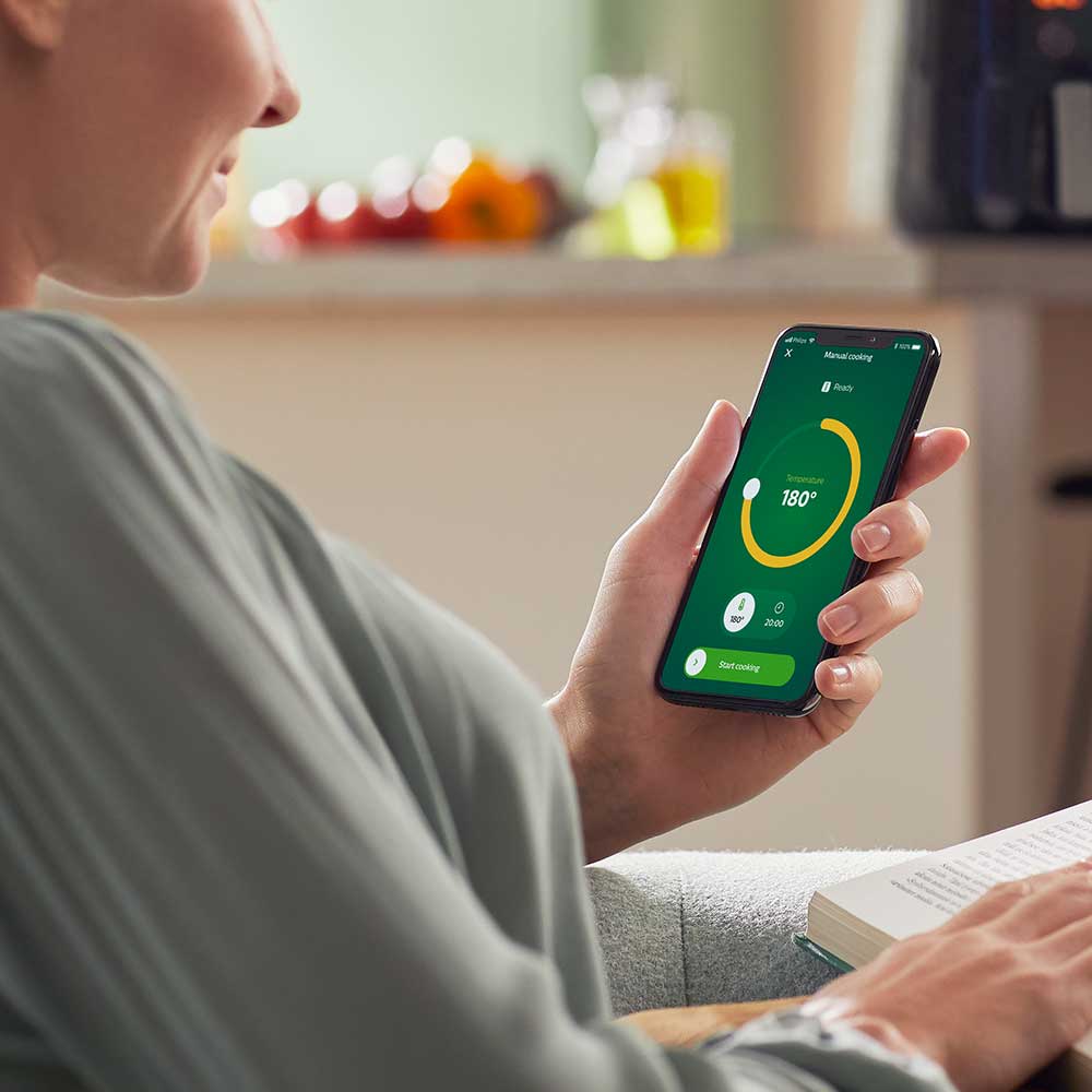 Friteuza cu aer cald PHILIPS Airfryer 5000 HD9255/30, 0.8kg, 4.1l, 1400W, alb-auriu