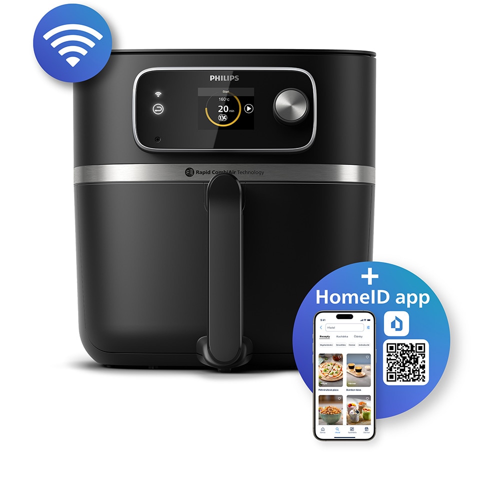 Friteuza cu aer cald PHILIPS Combi XXL HD9880/90, 2kg, 8.3l, 2200W, negru-argintiu