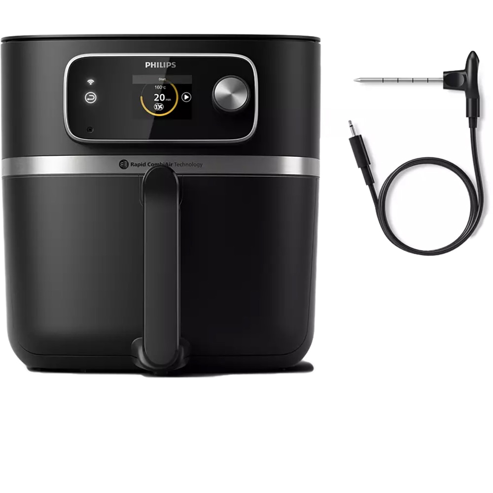 Friteuza cu aer cald PHILIPS Combi XXL HD9880/90, 2kg, 8.3l, 2200W, negru-argintiu