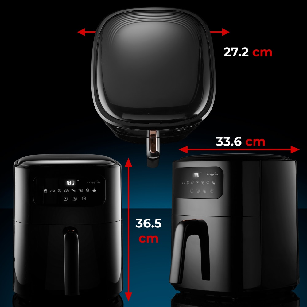 Friteuza cu aer cald MYRIA MY4467, 6,5l, 1700W, negru