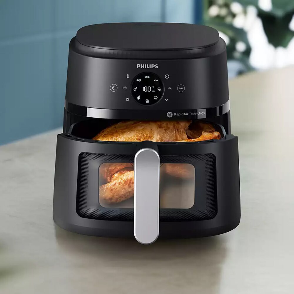 Friteuza cu aer cald PHILIPS Airfryer Seria 2000 NA231/00, 0.8kg, 6.2l, 1700W, negru-argintiu