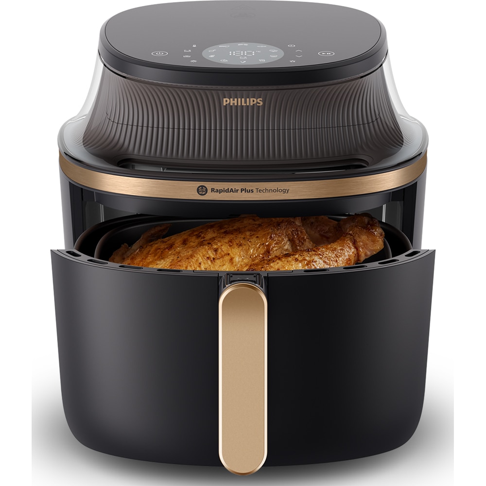 Friteuza cu aer cald PHILIPS Airfryer Seria 3000 NA342/00, 7.2l, 2000W, negru-auriu