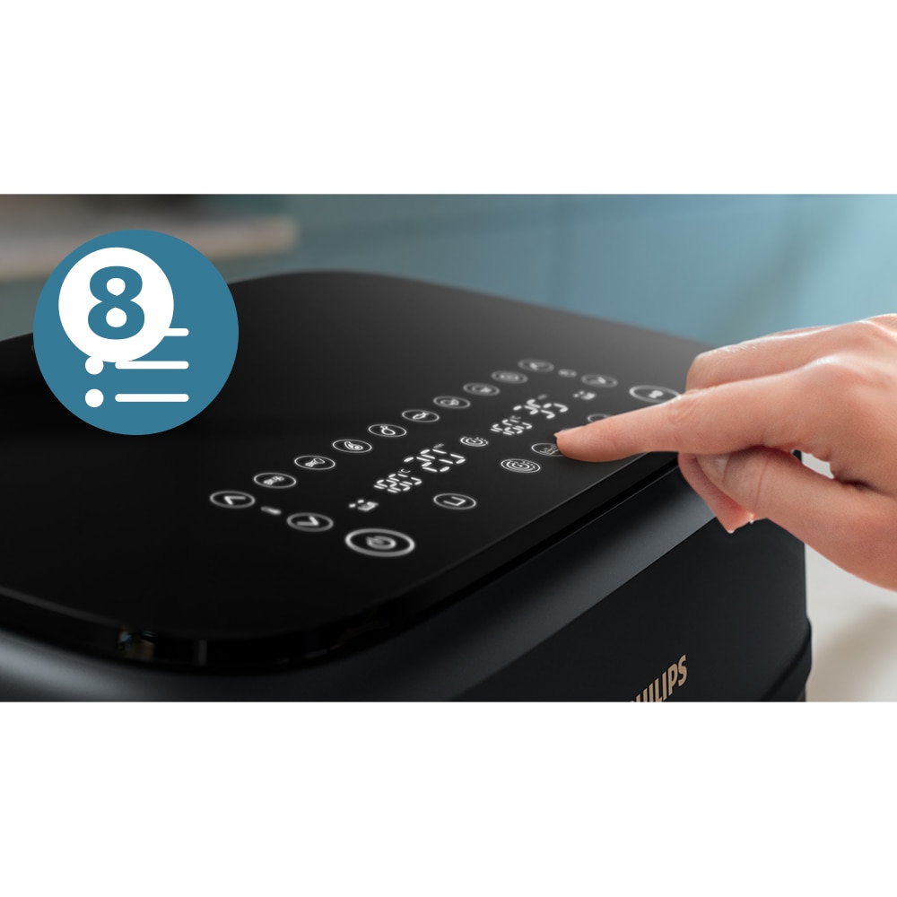 Friteuza cu aer cald dubla PHILIPS Seria 3000 NA352/00, 3kg, 9l, 2750W, negru-auriu