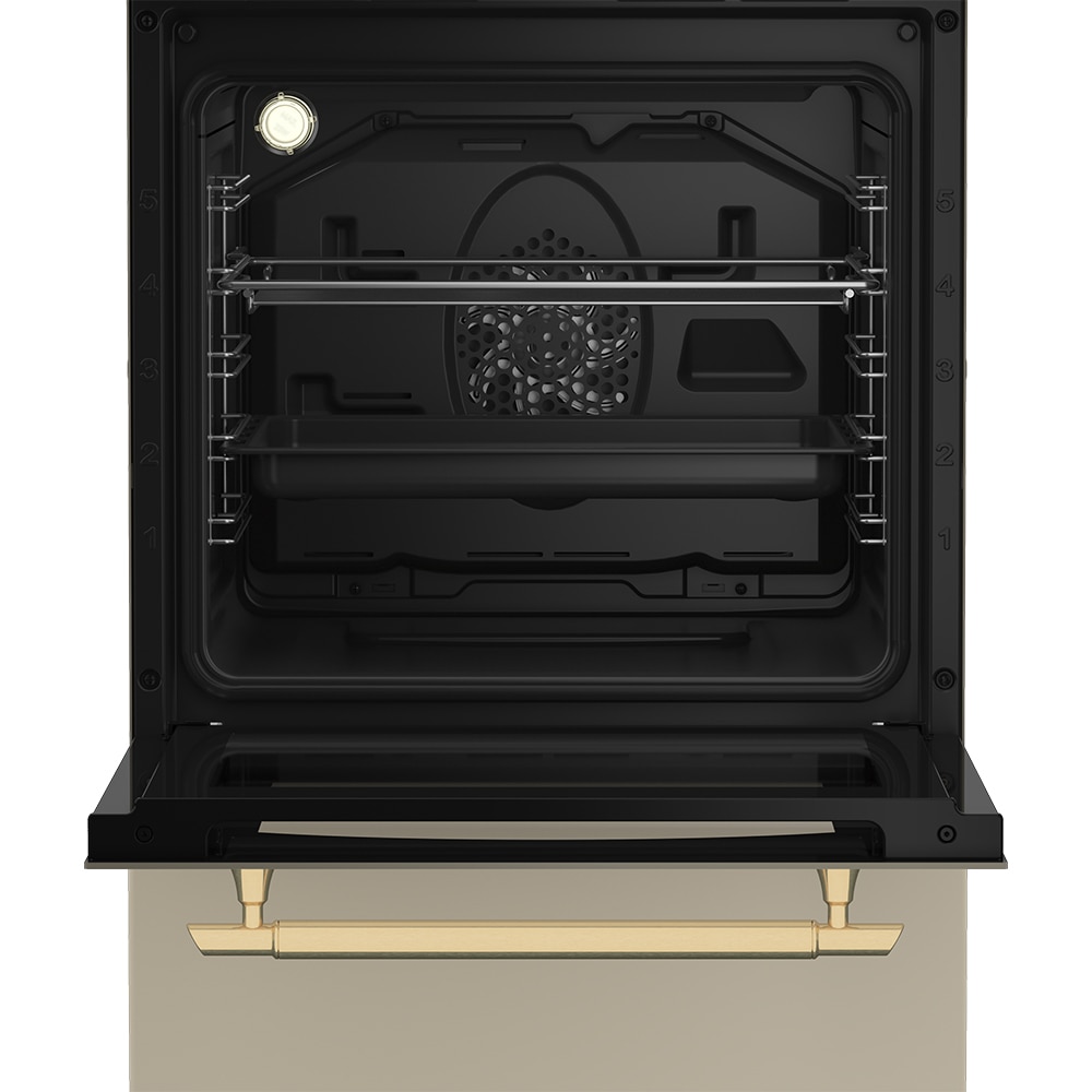 Aragaz BEKO FSE52135DCRSN, 4 arzatoare, Gaz + Electric, L 50 cm, Grill, Rotisor, crem