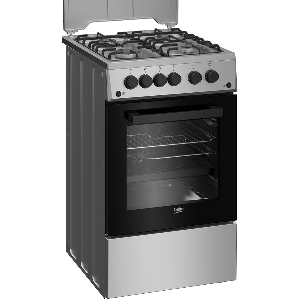 Aragaz BEKO FSGT52110DXON, 4 arzatoare, Gaz, L 50 cm, Grill, Rotisor, inox