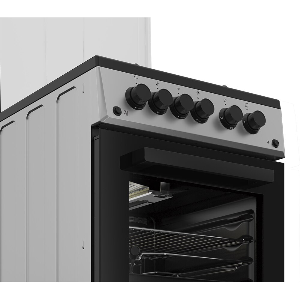 Aragaz BEKO FSGT52110DXON, 4 arzatoare, Gaz, L 50 cm, Grill, Rotisor, inox