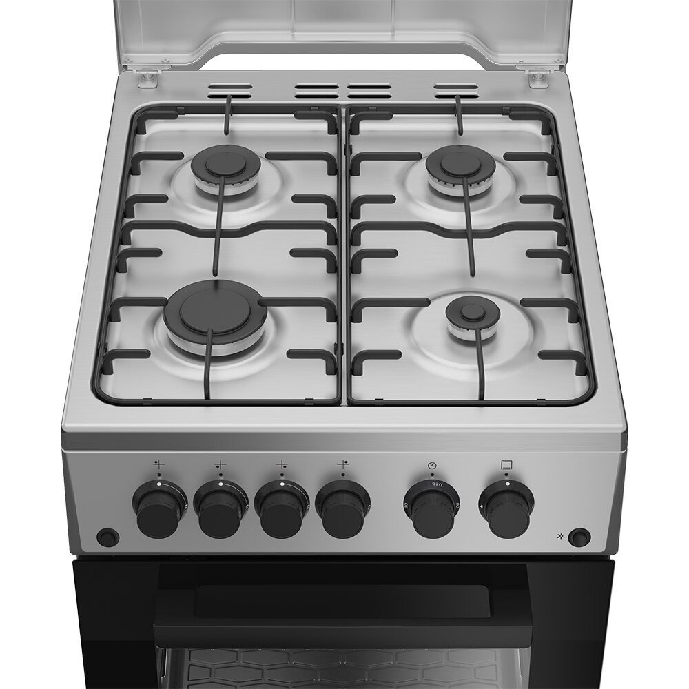 Aragaz BEKO FSGT52110DXON, 4 arzatoare, Gaz, L 50 cm, Grill, Rotisor, inox
