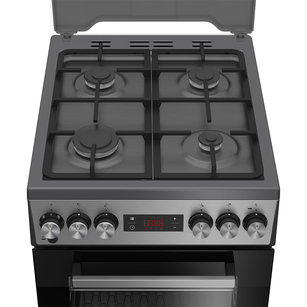 Aragaz BEKO FSM52331TXDSN, 4 arzatoare, Gaz + Electric, L 50 cm, Grill, inox