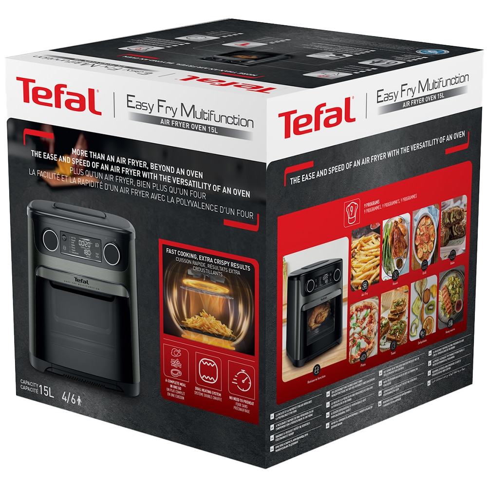 Friteuza cu aer cald TEFAL Easy Multifunction Fry FW5558E0, 15l, 1800W, negru