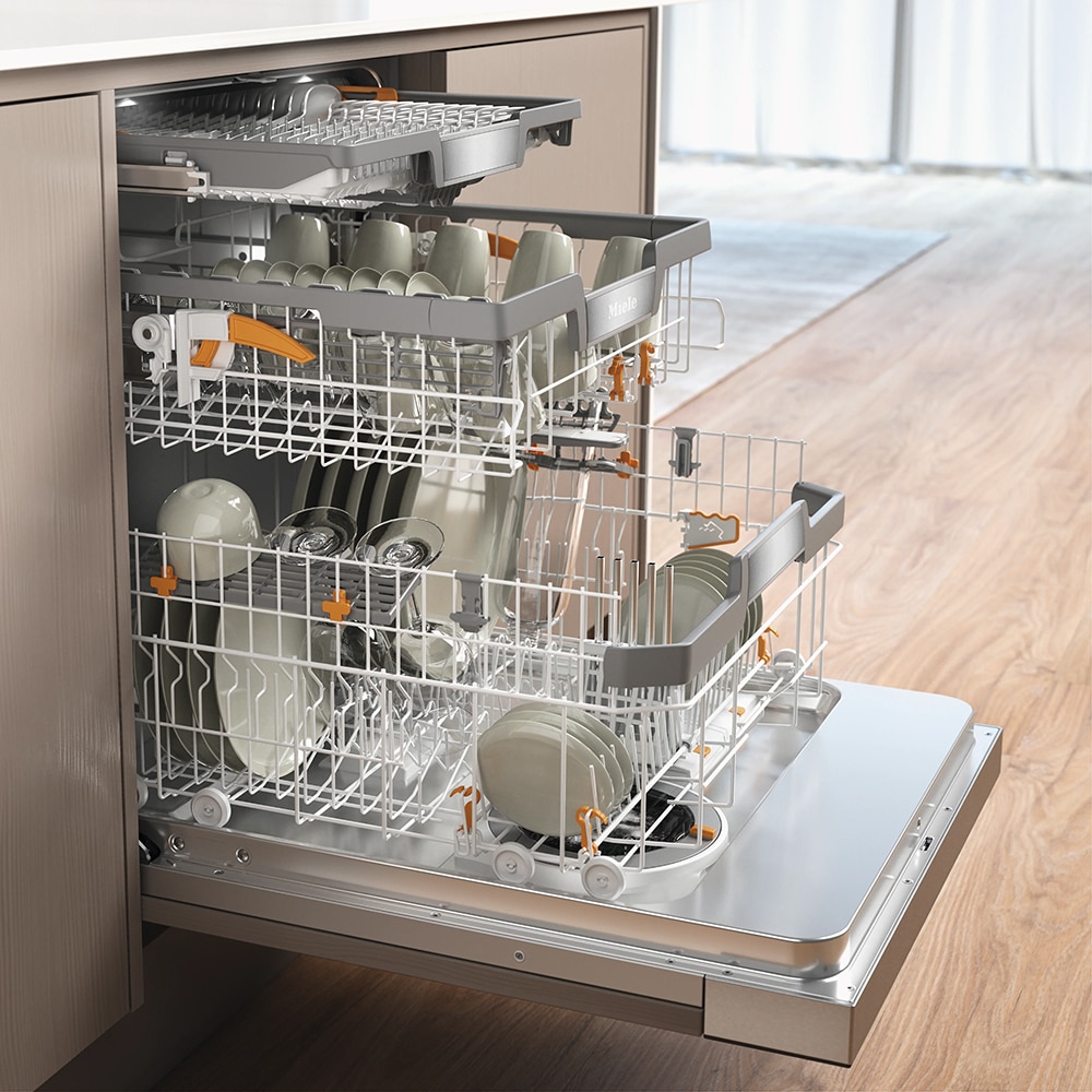 Masina de spalat vase semi-incorporabila MIELE G 7710 SCi AutoDos, 14 seturi, 7 programe, 60 cm, Clasa A, negru