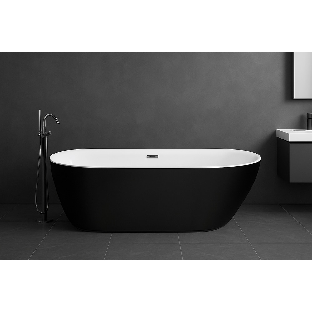 Cada baie freestanding SANOTECHNIK Sidney G9036, acril, 170 x 75 x 60 cm, negru