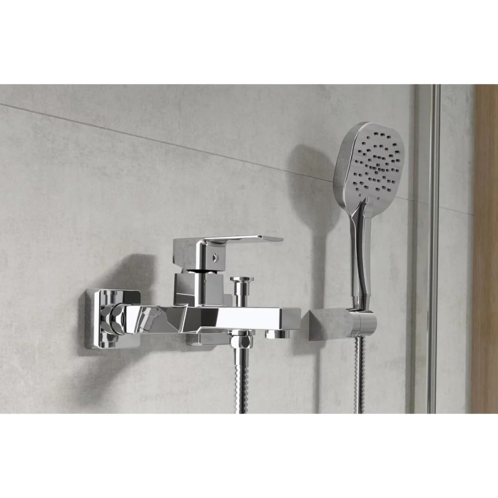 Baterie cada-dus GALA Cubo 3987600, metal, argintiu