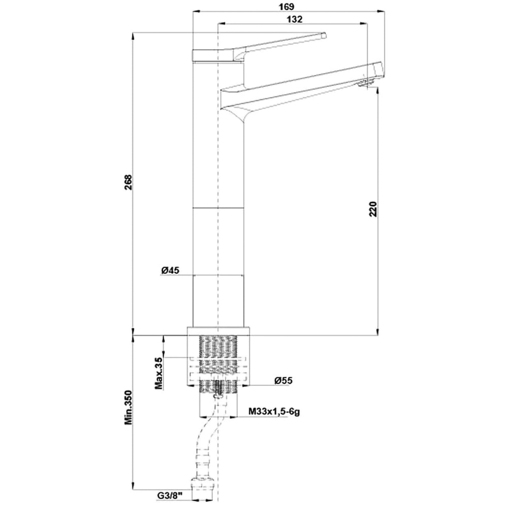 Baterie lavoar GALA Gadea 3988100, metal, argintiu