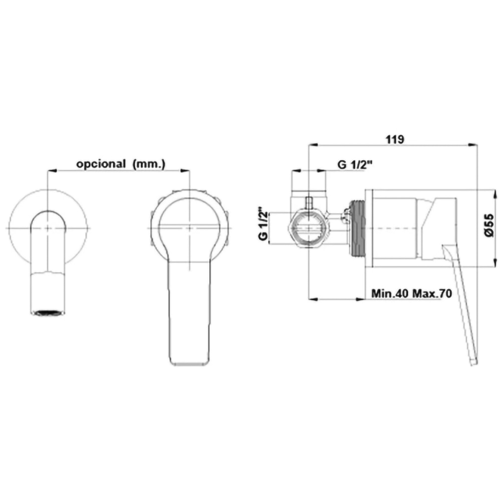 Baterie lavoar GALA Gadea 3988200, metal, argintiu