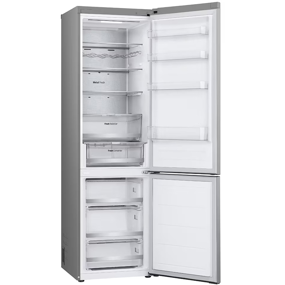 Combina frigorifica LG GBBS727CPY, No Frost, 375 l, H 203 cm, Clasa C, ThinQ, argintiu