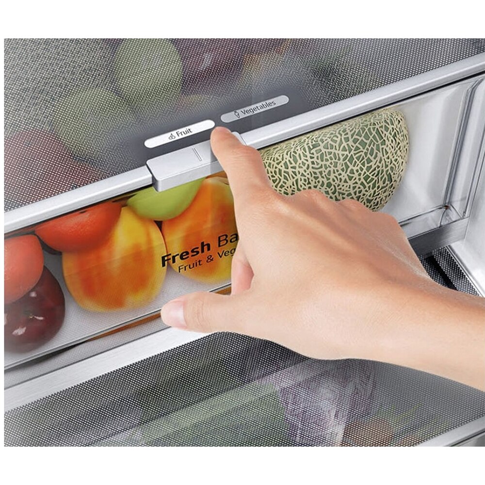 Combina frigorifica LG GBV7280AMB, No Frost, 387 l, H 203 cm, Clasa A, argintiu