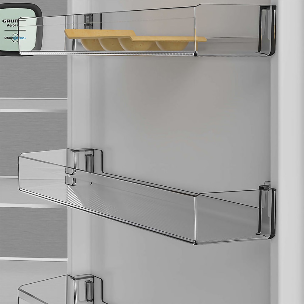 Combina frigorifica GRUNDIG GKPN46821X, No Frost, 316 l, H 186 cm, Clasa E, argintiu