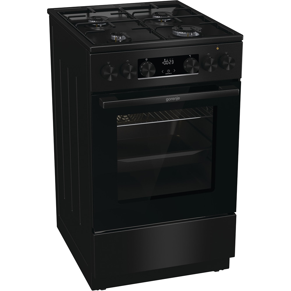Aragaz GORENJE GKS5C70BJ, 4 arzatoare, Gaz + Electric, L 50 cm, negru