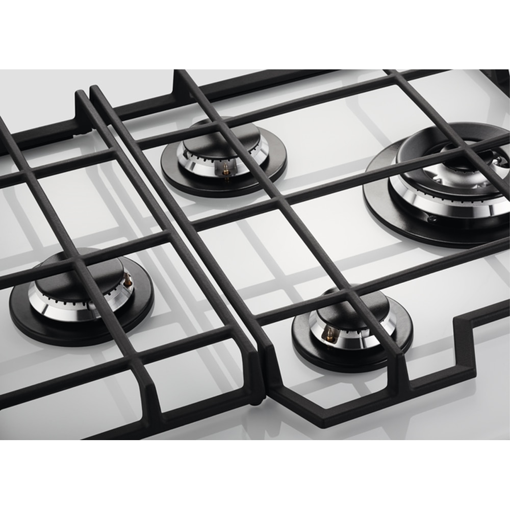 Plita incorporabila ELECTROLUX GME363NV, Gaz, 4 arzatoare, Wok, alb