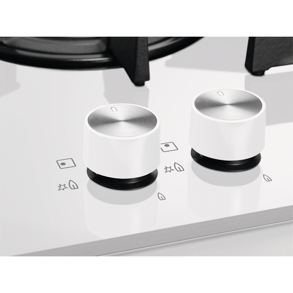 Plita incorporabila ELECTROLUX GME363NV, Gaz, 4 arzatoare, Wok, alb