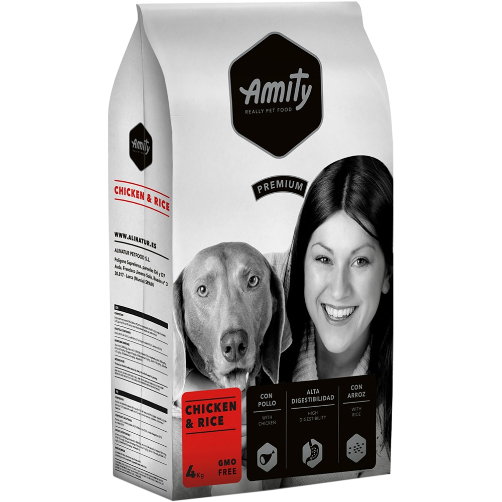 Hrana uscata pentru caini AMITY Premium, Adult, Pui si Orez, 4 kg