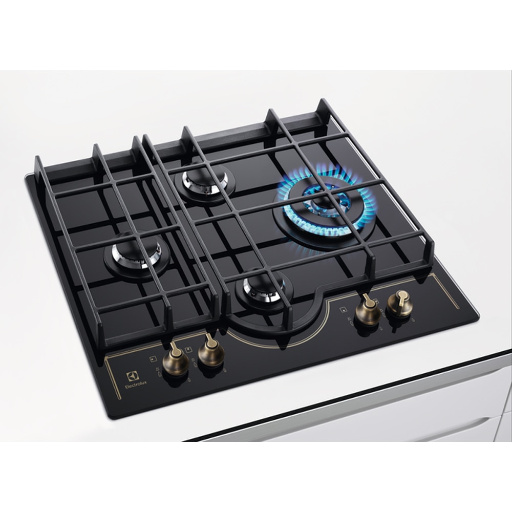 Plita incorporabila ELECTROLUX GPE363RBK, Gaz, 4 arzatoare, Wok, negru