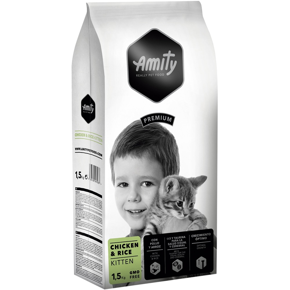 Hrana uscata pentru pisici AMITY Premium, Junior, Pui, 1.5 kg