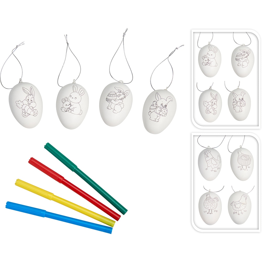 Set creativ pentru desenat si colorat paste, polistiren, 8 piese