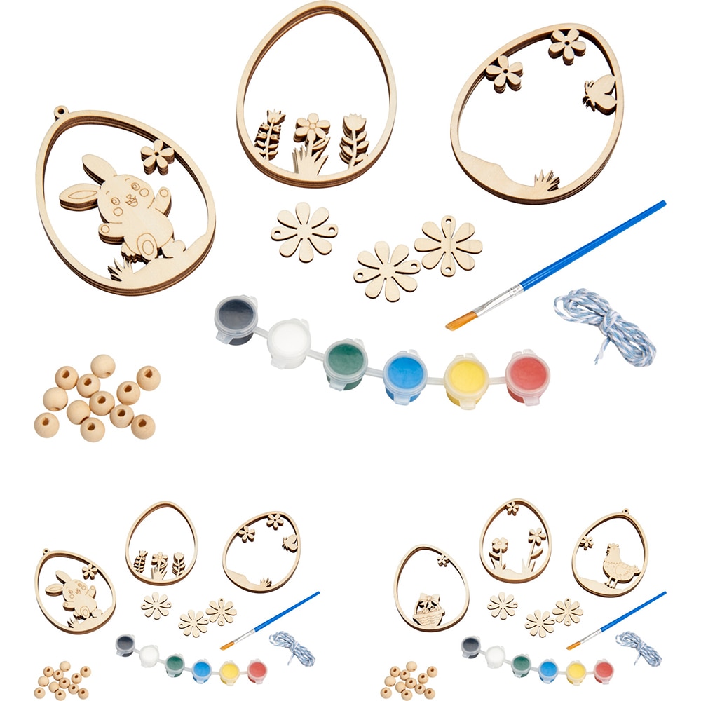 Set pictura paste, lemn, 3 piese