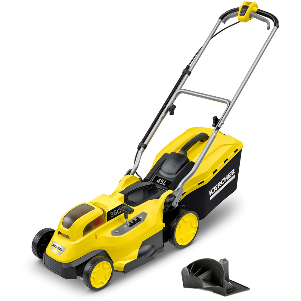 Masina de tuns iarba pe acumulator KARCHER LMO 18-36, Electrica, latime taiere 36 cm, cos 45L, fara acumulator, galben
