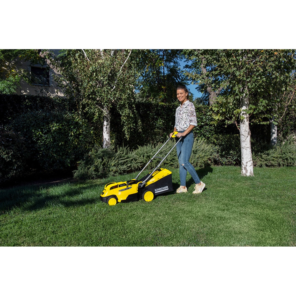 Masina de tuns iarba pe acumulator KARCHER LMO 18-36, Electrica, latime taiere 36 cm, cos 45L, fara acumulator, galben