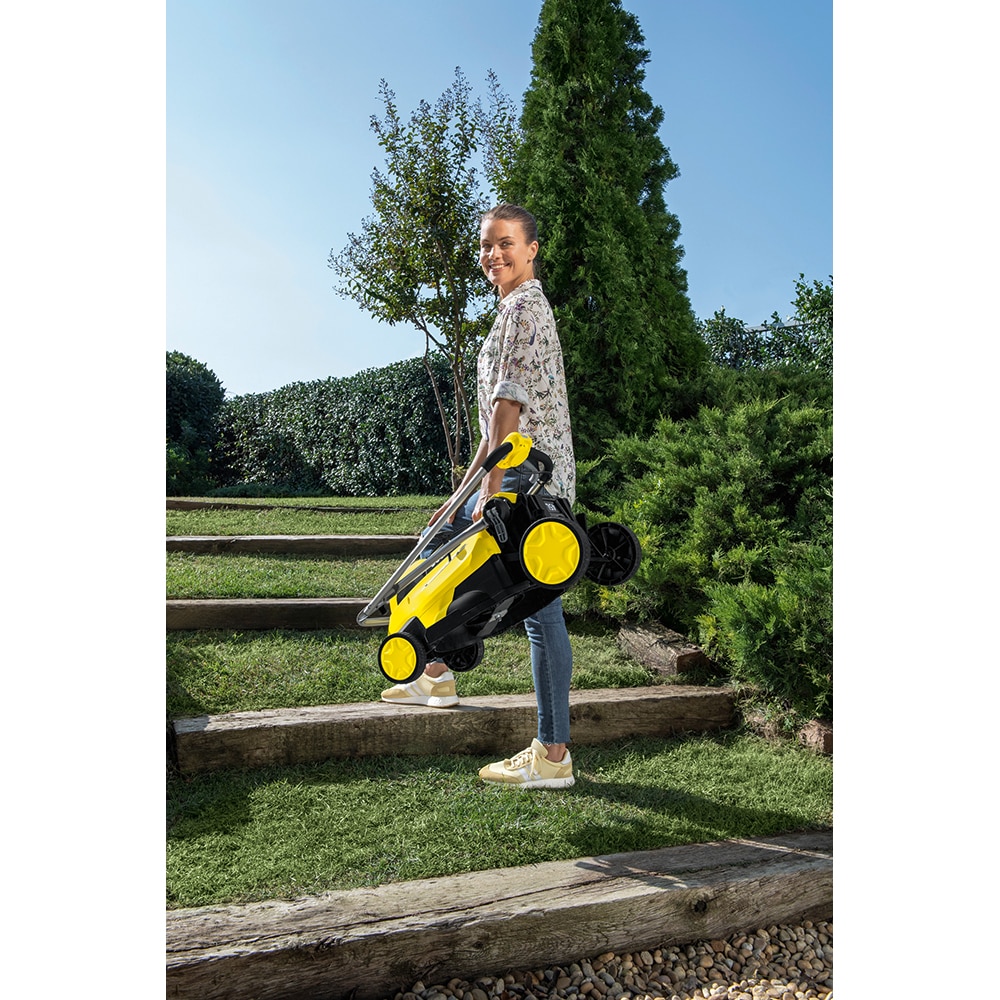 Masina de tuns iarba pe acumulator KARCHER LMO 18-36, Electrica, latime taiere 36 cm, cos 45L, fara acumulator, galben